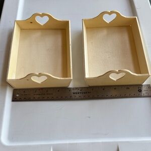 Heart handle Cutout Wooden Trays - unfinished wood new with tags